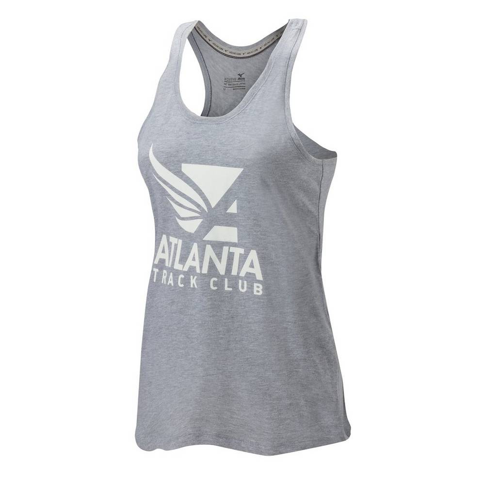 Womens Mizuno Atlanta Track Club Sport Running Tank Top Grey Philippines (GPYDZI742)